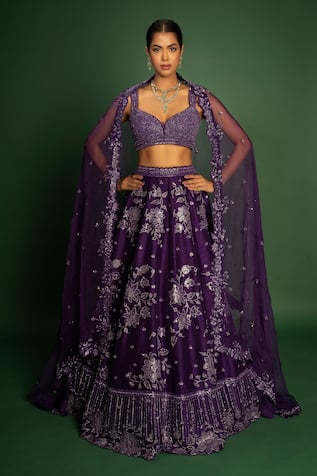 Vaishali Agarwal Floral Embroidered Lehenga Set 