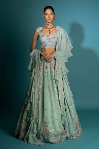 Vaishali Agarwal Raw Silk Embroidered Lehenga Set 