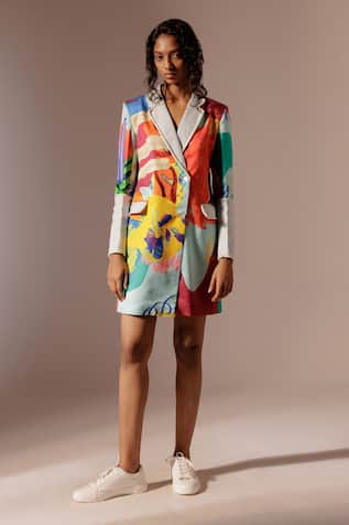 Advait Island Abstract Print Blazer Dress 