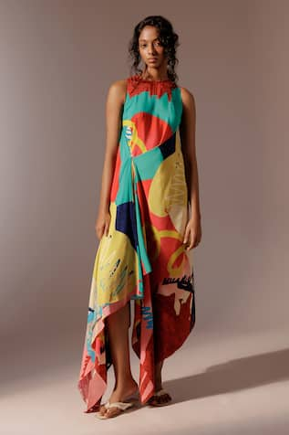 Advait Juno Print Asymmetrical Dress 