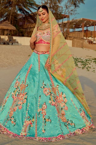 Sidhaarth & Disha Gullista Resham Embroidered Lehenga Set 