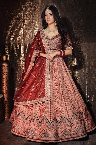 Sidhaarth & Disha Gulbahar Dori Embroidered Lehenga Set 