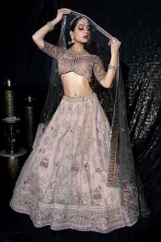 Sidhaarth & Disha Persian Gardenia Embroidered Lehenga Set 