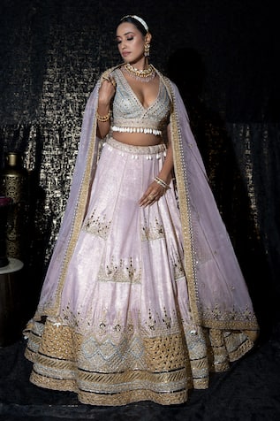 Sidhaarth & Disha Mirror Darbar Embroidered Lehenga Set 