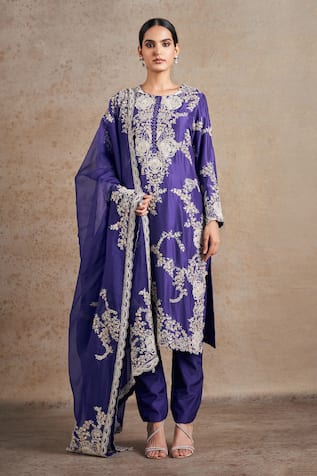 Stotram Floral Dori Embroidered Kurta Pant Set 