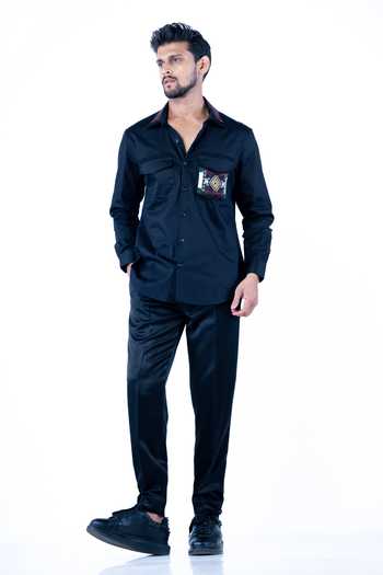 Yajy By Aditya Jain Eyeball Bead Embroidery Shirt 