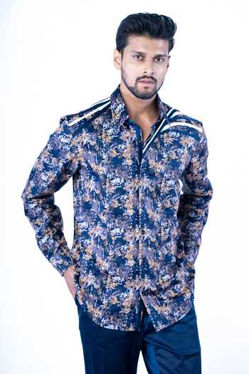 Yajy By Aditya Jain Turkish Brick Hand Paint Shirt 