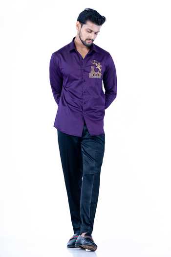 Yajy By Aditya Jain Placement Hand Work Shirt 