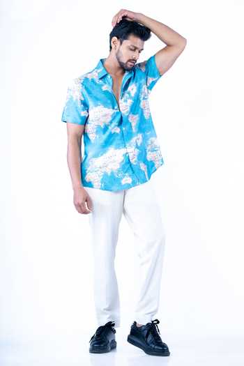 Yajy By Aditya Jain World Map Pattern Shirt 