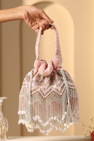 Nalki Bead Embroidered Potli Bag 