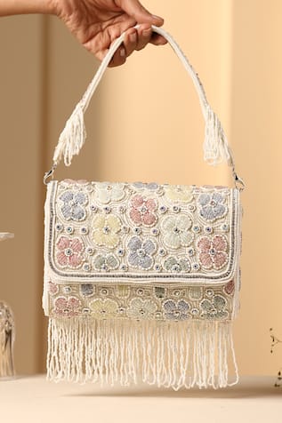Fleur Pearl Embellished Handbag 