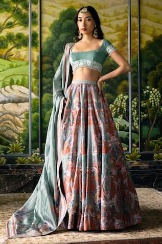 Falguni Shane Peacock Harmonia Printed Lehenga Set 