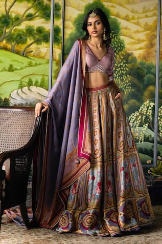 Falguni Shane Peacock Eos Printed Lehenga Set 