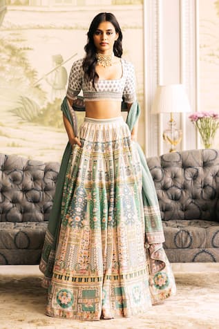 Falguni Shane Peacock Athena Printed Lehenga Set 