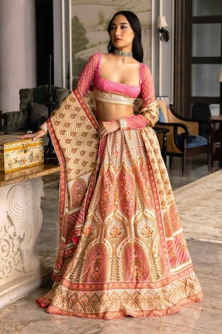 Falguni Shane Peacock Clio Printed Lehenga Set 