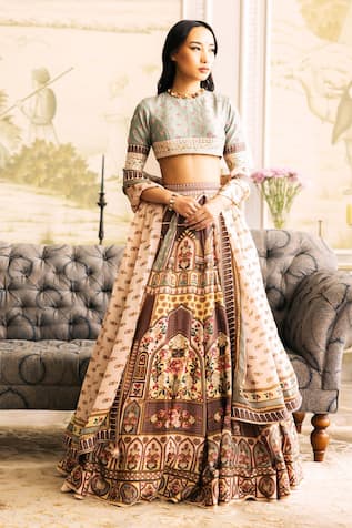 Falguni Shane Peacock Aphrodite Printed Lehenga Set 