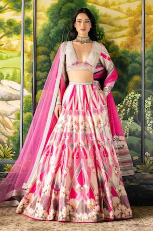 Falguni Shane Peacock Aura Printed Lehenga Set 