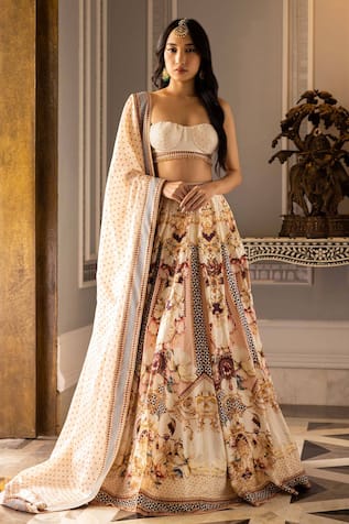 Falguni Shane Peacock Selene Printed Lehenga Set 