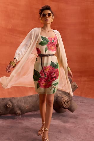 Kalista Rosalia Dress With Sheer Cape 