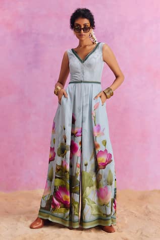 Kalista Isra Lotus Paradise Print Jumpsuit 