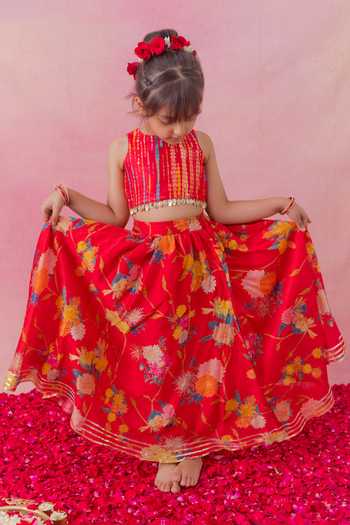 Chotibuti Gulaab Blossom Print Lehenga Set 