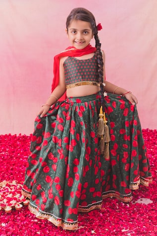 Chotibuti Gulaab Garden Print Lehenga Set 