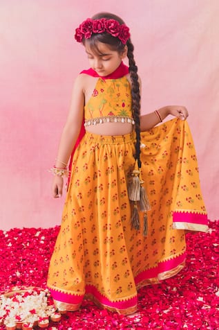 Chotibuti Palm Garden Bloom Print Lehenga Set 