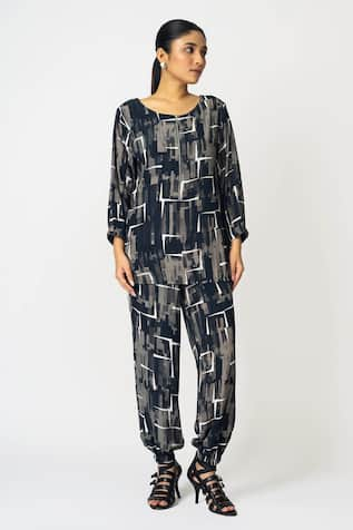 KLAD Brick Print Top With Pant 