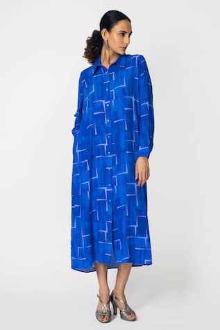 KLAD Brick Print Shirt Dress 