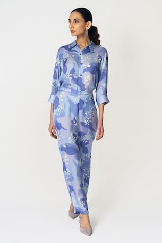 KLAD Abstract Splash Print Shirt With Pant 