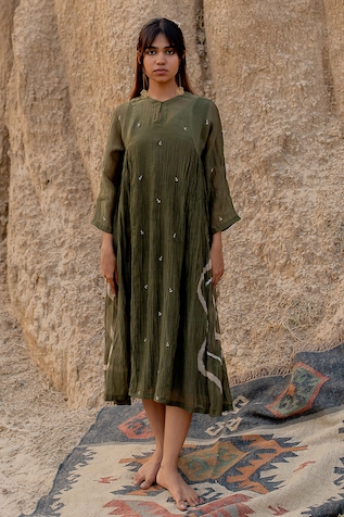 Nirjara Ruzgar Resham Embroidered Dress