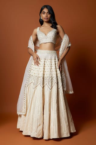 Mehak Murpana Thread Embroidered Blouse Lehenga Set 