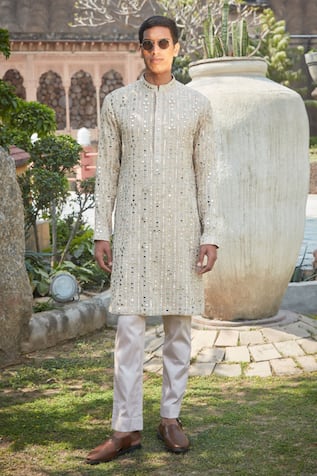 Bohame Achill Chikankari Embroidered Kurta With Pant 