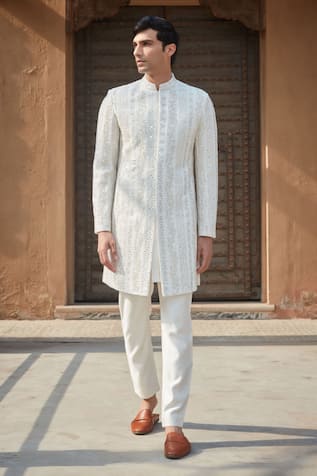 Bohame Daniell Chikankari Embroidered Sherwani With Kurta Set 