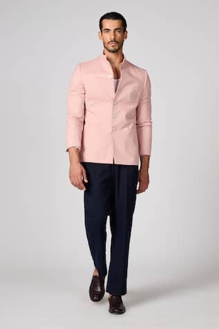 S&N by Shantnu Nikhil Crest Work Bandhgala 