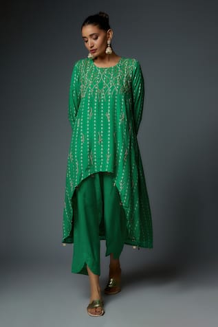 Bha sha Jholan Embroidered Tunic With Pant 