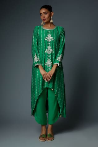 Bha sha Misty Resham Embroidered Tunic With Pant 