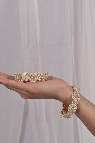 Floral Carved Bangles - Set of 2 