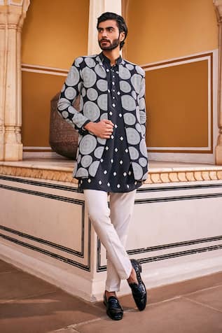 The Royaleum Shaaan Mandala Print Jacket Kurta Set 