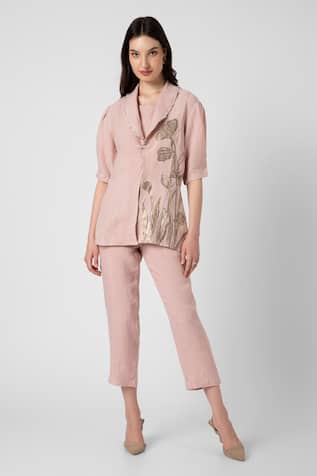 Kaveri Tulip Bloom Print Blazer Pant Set 