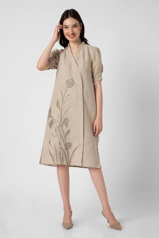 Kaveri Tulip Pencil Wave Printed Dress 