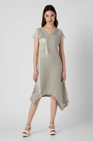 KAVERI Linen Brick Print Noa Dress 