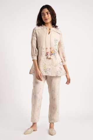Kaveri Walk in the Clouds Karma Floral Pattern Top & Pant Set 