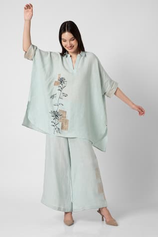 Kaveri Beaten Metal Square Top & Pant Set 