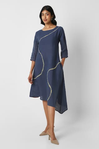 Forest Land Wiggle Asymmetric Dress 