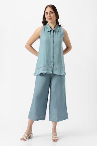 KAVERI Teepee Frilly Top With Flared Pant 