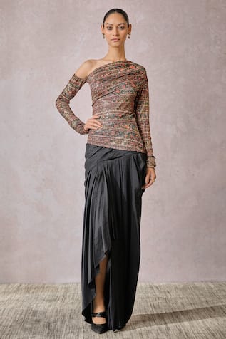 Tarun Tahiliani Abstract Floral Print T-Shirt 