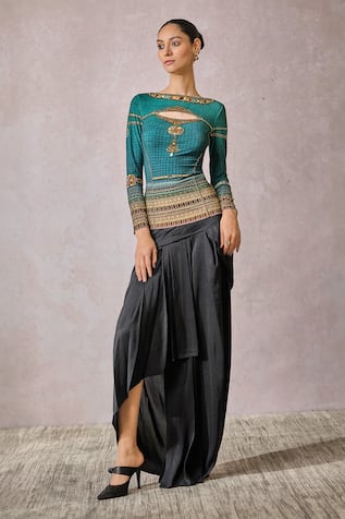 Tarun Tahiliani Metallic Jewel Print T-Shirt 