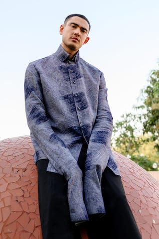 Vikram Bajaj Abstract Pattern Long Sleeve Shirt 