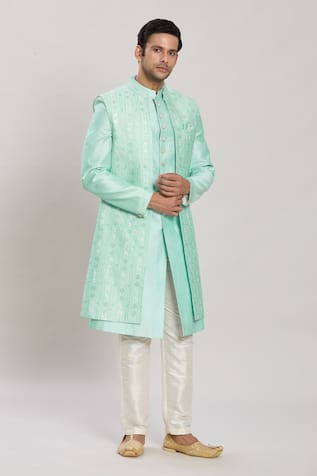 Arihant Rai Sinha Floral Sequin Embroidered Sherwani Set 